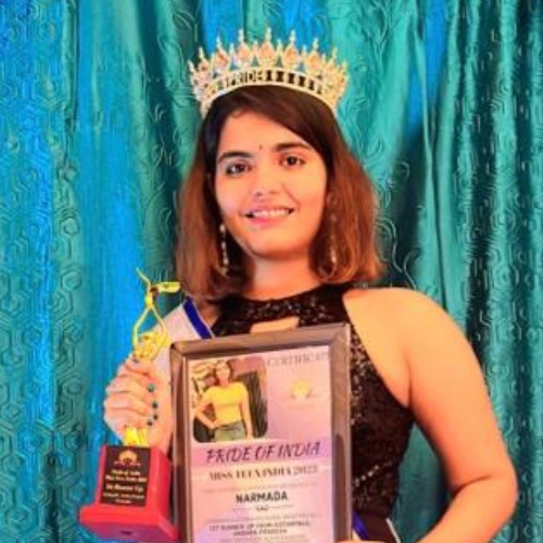Pride of India 2023, M Narmada, Crowned as Miss Teen Kothapalli 1st Runner Up 2023 Winner organized by DK Pageant