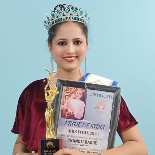 Pranoti Bagde, "Mrs Nagpur 2023" Winner at "Pride of India" Beauty Contest by "DK Pageant"