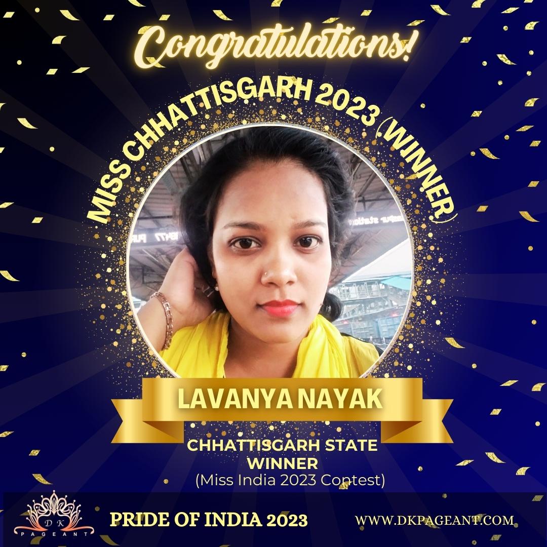 Lavanya Nayak-Glorious Victory-Miss Chhattisgarh 2023 (Winner) Crowned State Winner of Chhattisgarh-Pride of India 2023-Dk Pageant