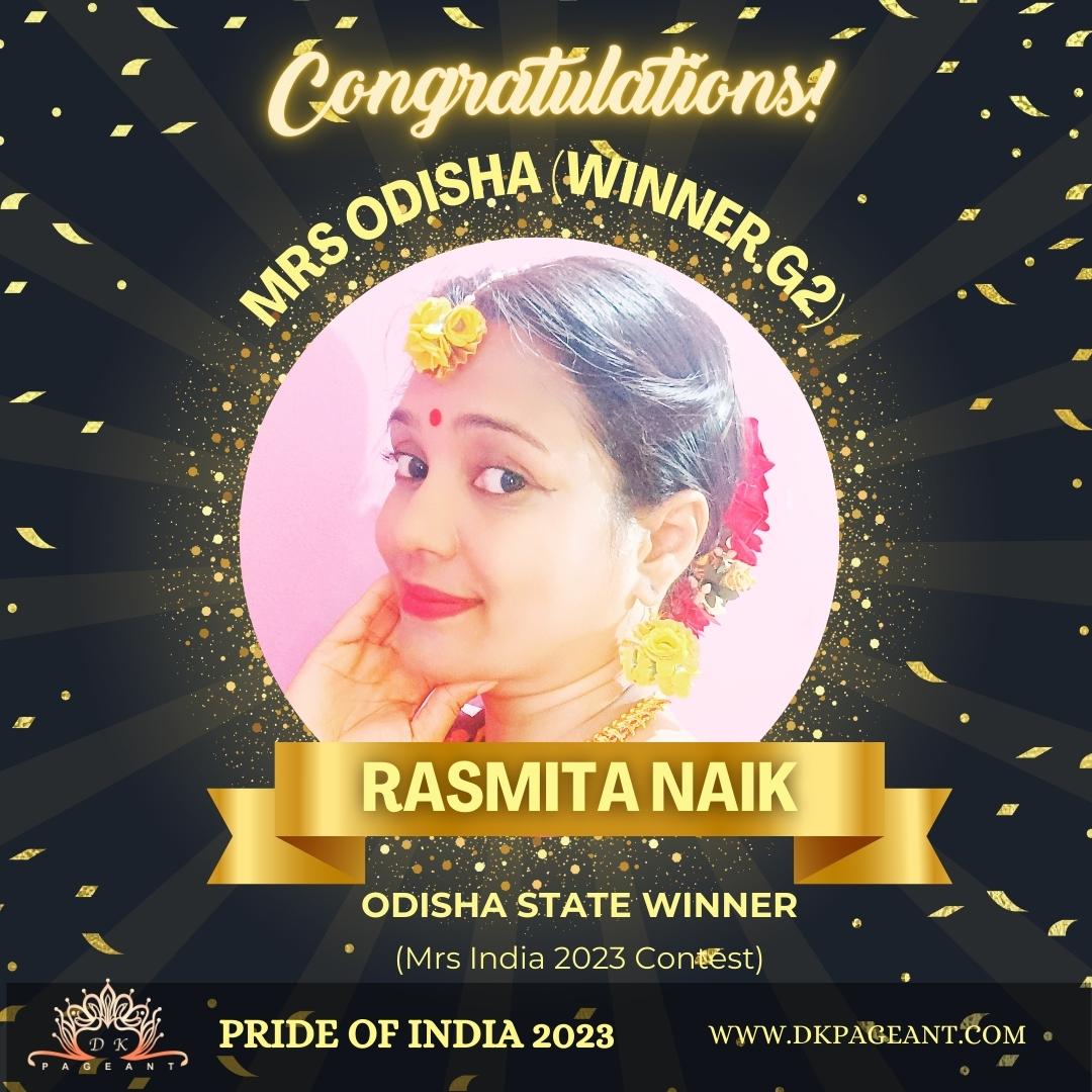 Rasmita Naik Glorious Victory-Mrs Odisha (Winner G2) Crowned State Winner of Odisha-Pride of India 2023-Dk Pageant